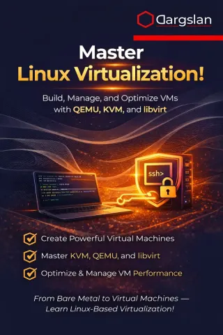 Linux Virtualization Stack: QEMU, KVM, libvirt, and virt-manager — Dargslan eBook cover