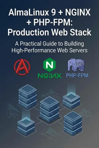 AlmaLinux 9 + NGINX + PHP-FPM — Dargslan eBook cover