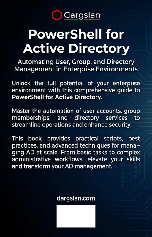 PowerShell for Active Directory back book cover