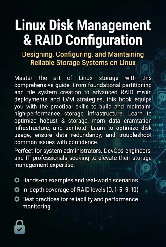 Linux Disk Management & RAID Configuration back ebook cover