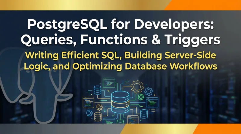 PostgreSQL for Developers: Queries, Functions & Triggers ebook banner 1