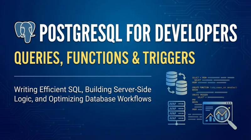 PostgreSQL for Developers: Queries, Functions & Triggers ebook banner 2