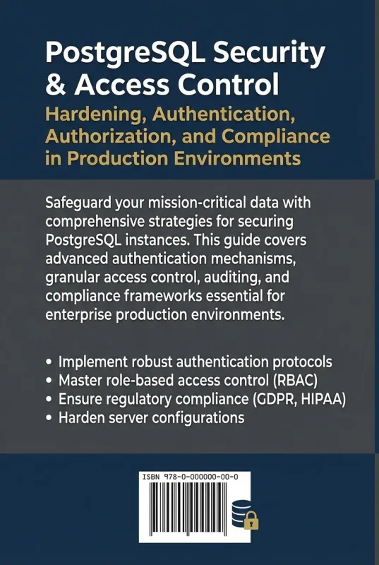 PostgreSQL Security & Access Control ebook back cover