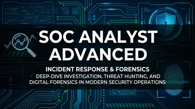 SOC Analyst Advanced: Incident Response & Forensics ebook banner 3