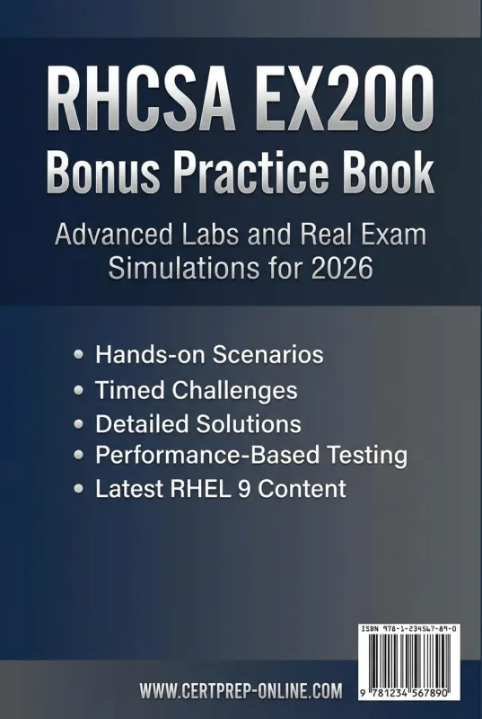 RHCSA EX200 Bonus Practice Book ebook back cover
