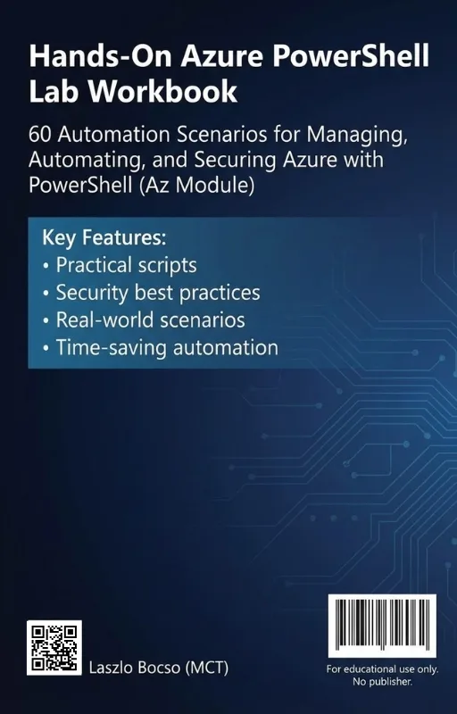 Hands-On Azure PowerShell Lab Workbook ebook back cover