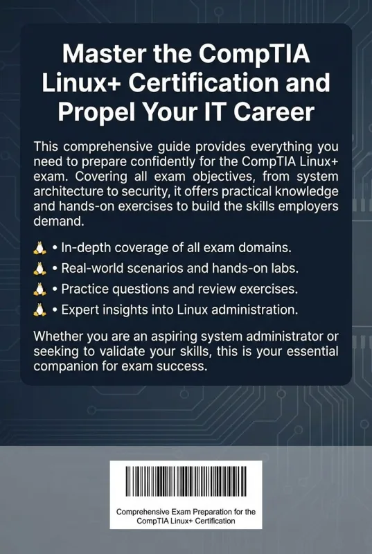 Linux+ CompTIA Certification Guide ebook back cover