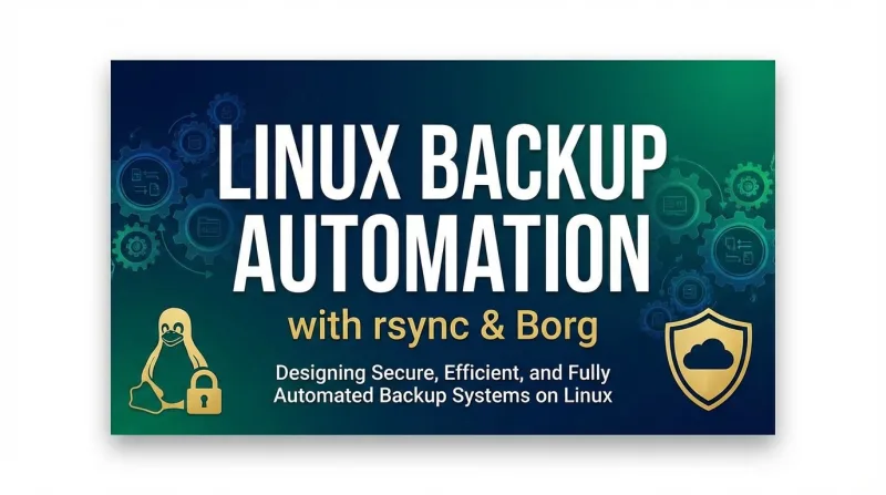 Linux Backup Automation with rsync & Borg ebook banner 1