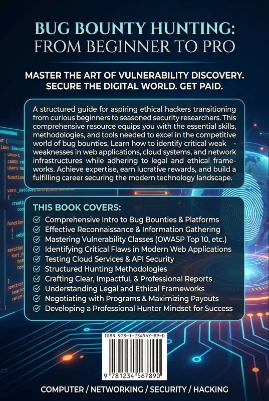 Bug Bounty Hunting: From Beginner to Pro ebook back cover