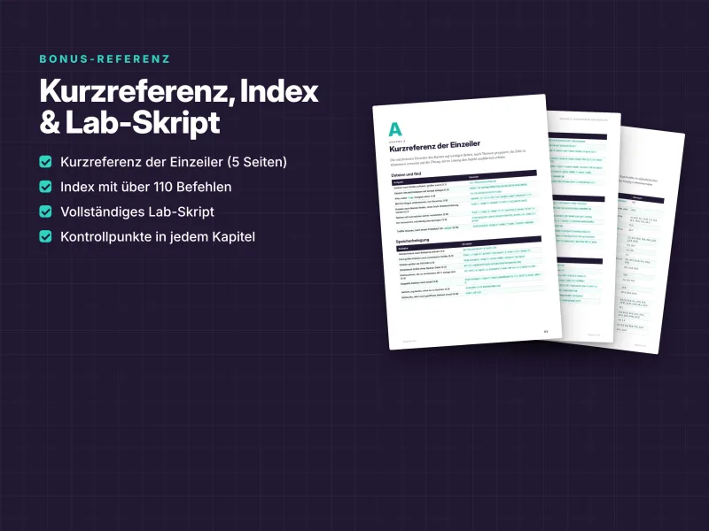Linux-Kurzreferenz mit Befehlsübersicht, Index und zusätzlichen Shell-Skripten zum Nachschlagen