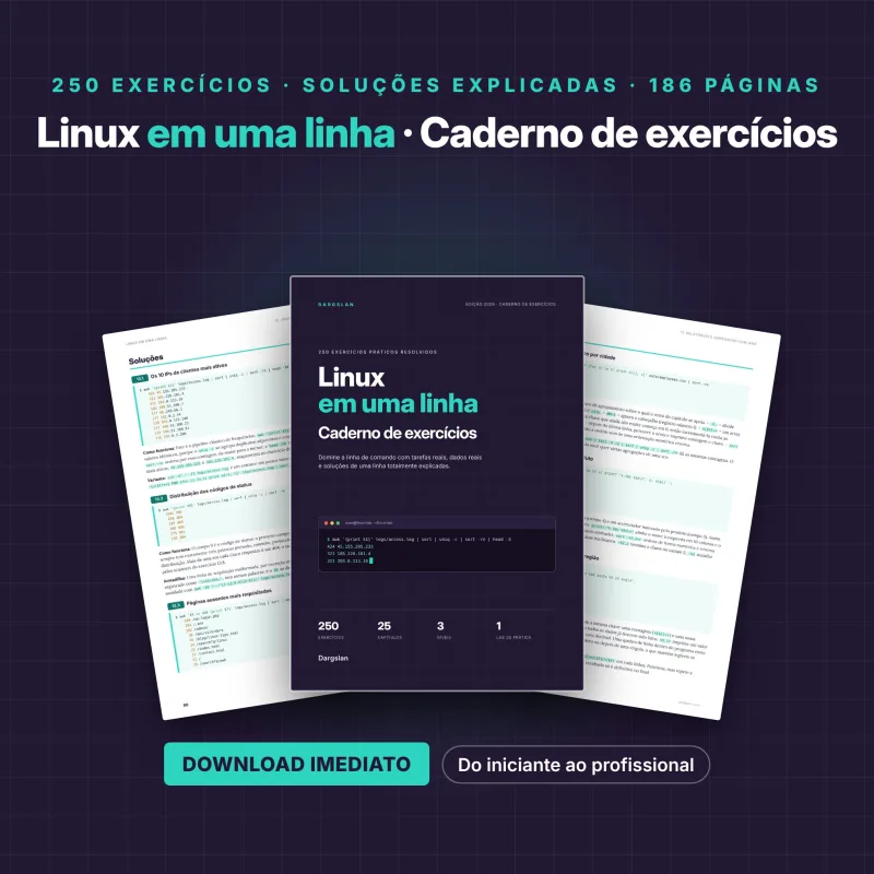 Linux em uma linha – Caderno de exercícios com comandos Linux, exemplos práticos e páginas internas