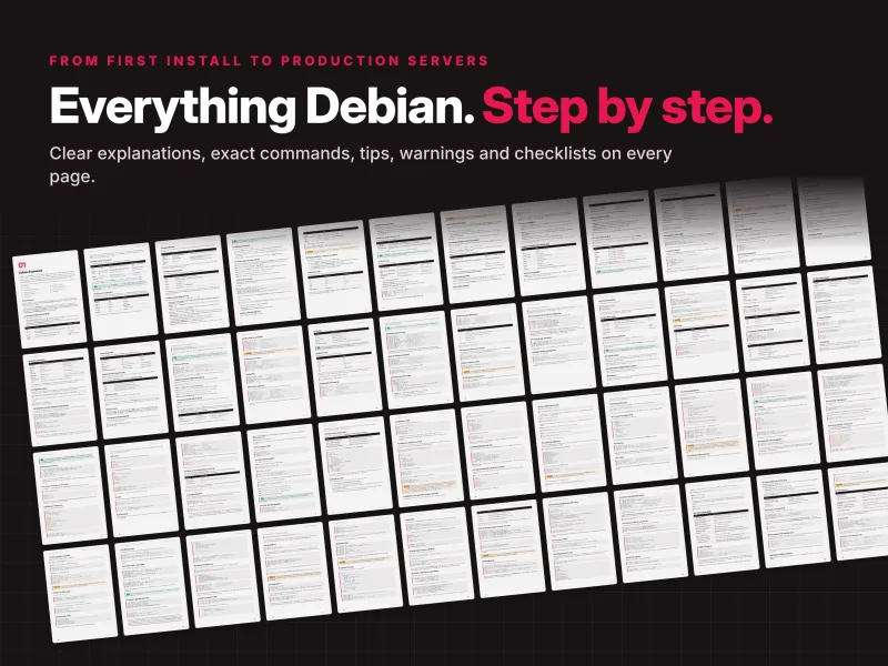 Debian 13 Trixie step-by-step tutorial covering Linux installation, system administration and server configuration