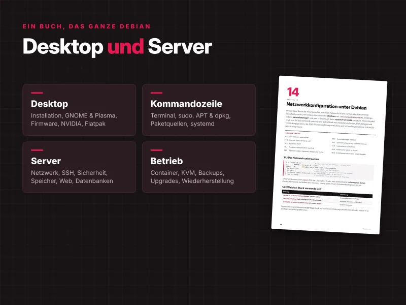 Debian Desktop und Server verwalten – GNOME, KDE Plasma, Netzwerk, Sicherheit und Systemadministration