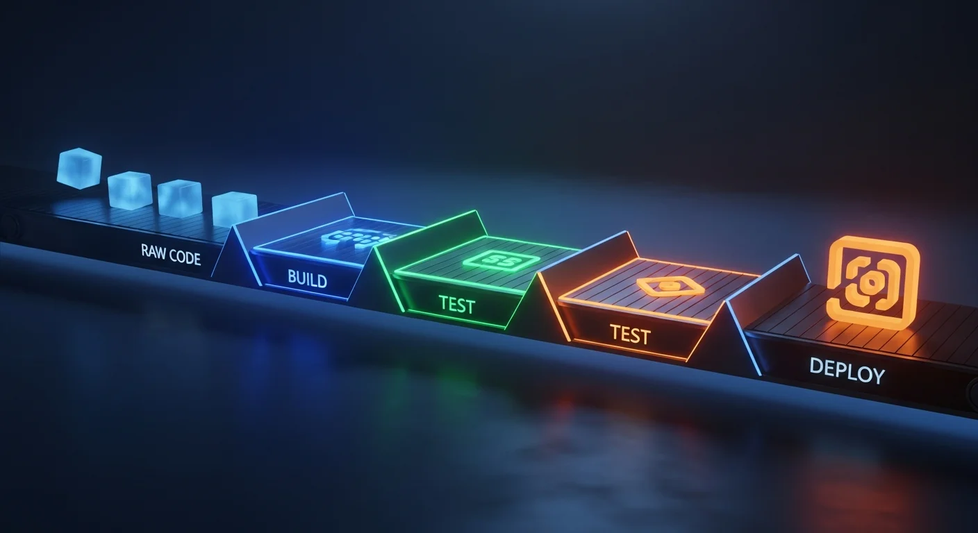 CI/CD pipeline stages visualization