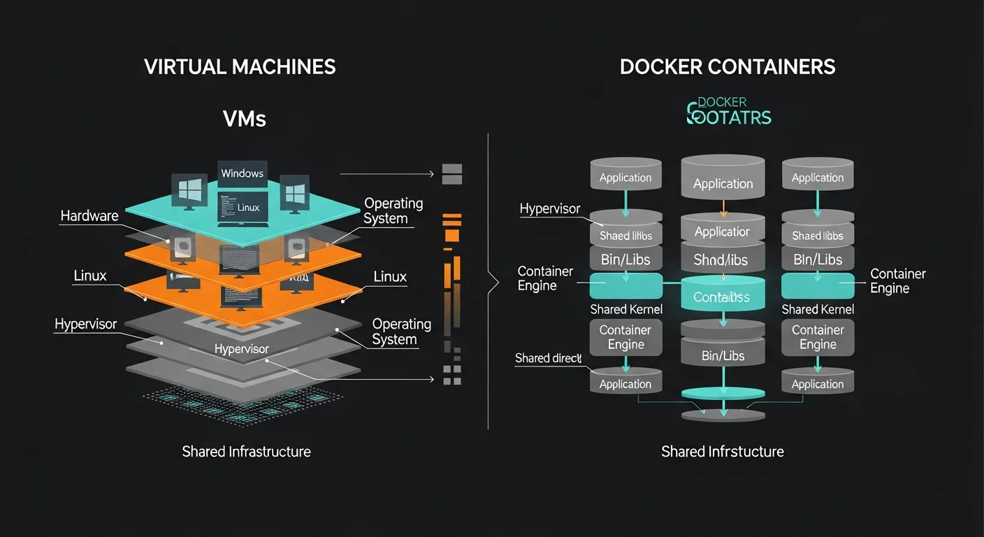 Docker Containers vs Virtual Machines - Architecture Comparison