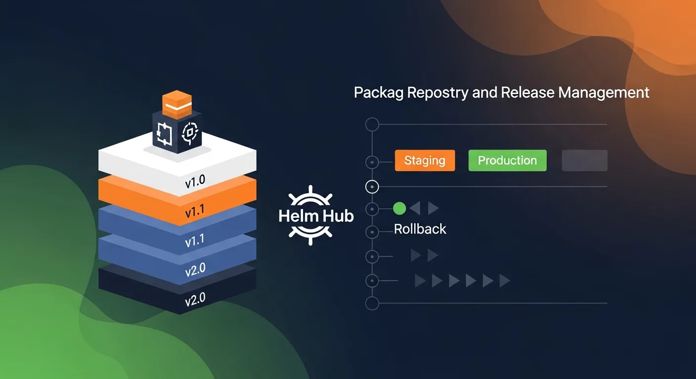 Helm release management with version history and rollback