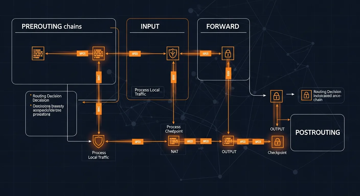 iptables packet flow through Linux kernel chains