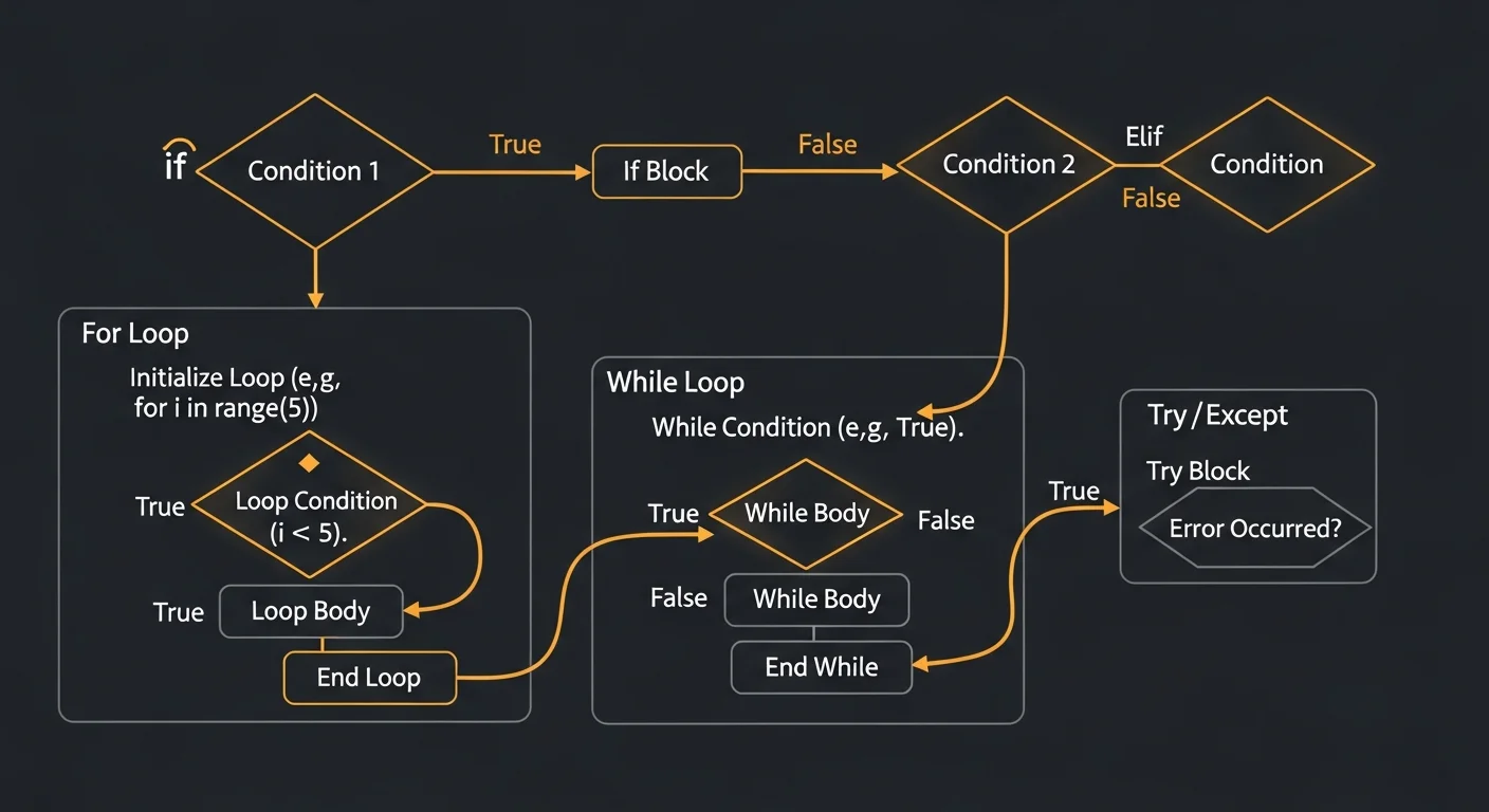 Python Control Flow - Conditionals, Loops, and Error Handling