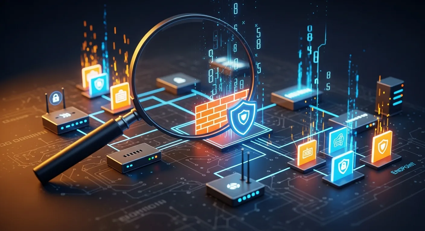 Digital forensics and network troubleshooting concept with data packet analysis