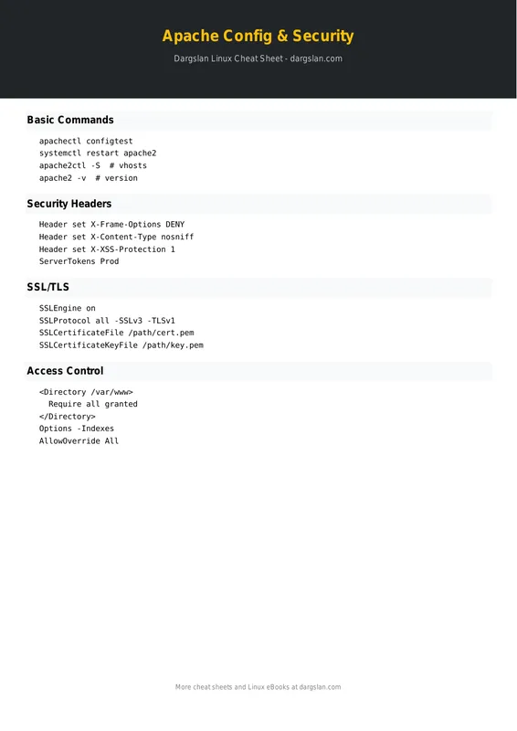 Apache Configuration Cheat Sheet