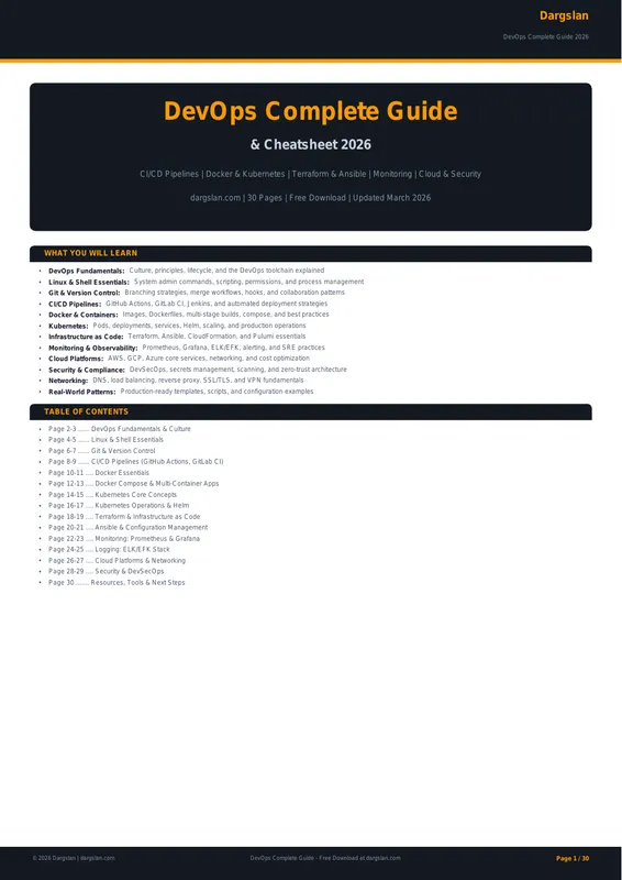 DevOps Complete Guide & Cheatsheet 2026