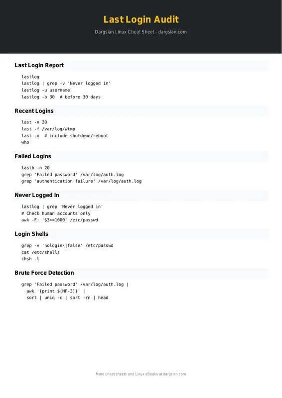 Last Login Audit Cheat Sheet