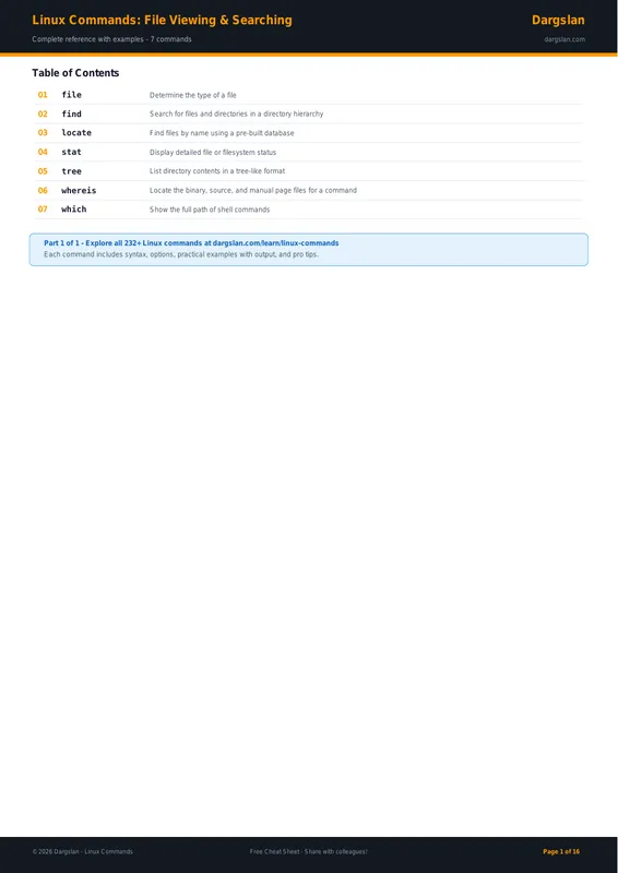 Linux Commands: File Viewing & Searching