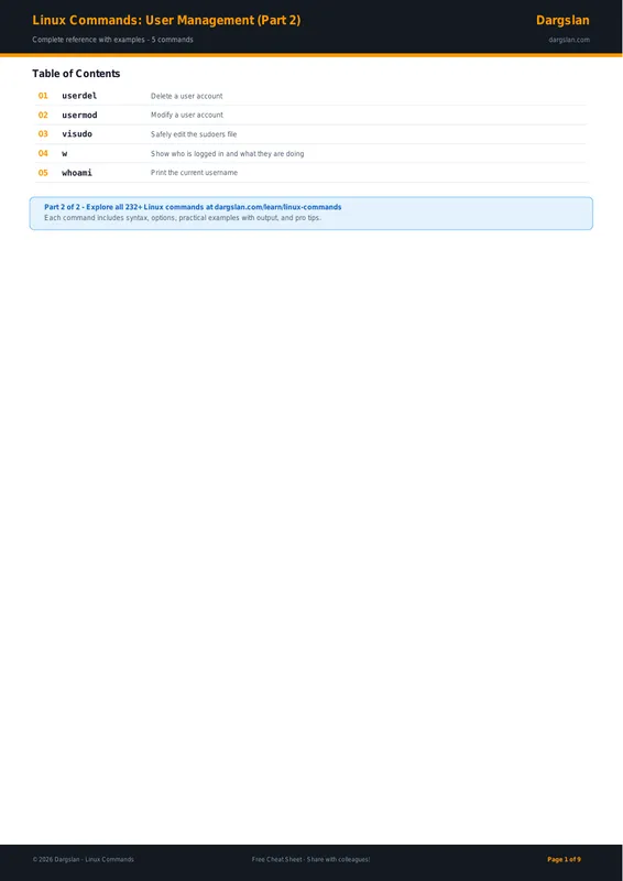 Linux Commands: User Management (Part 2)