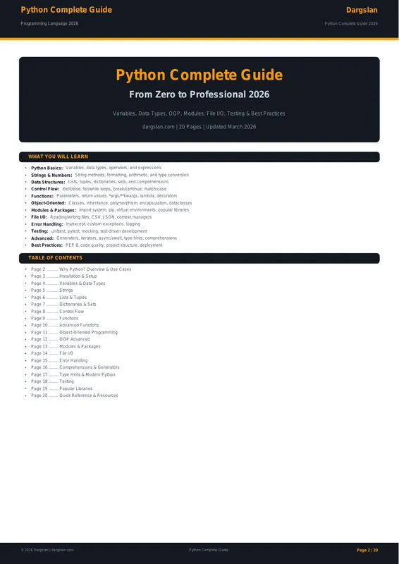 Python Complete Guide 2026
