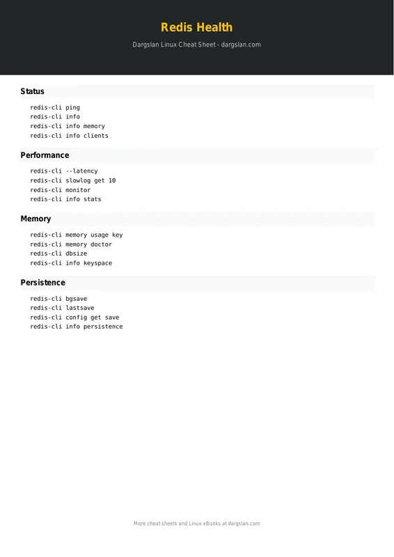 Redis Health Monitoring Cheat Sheet