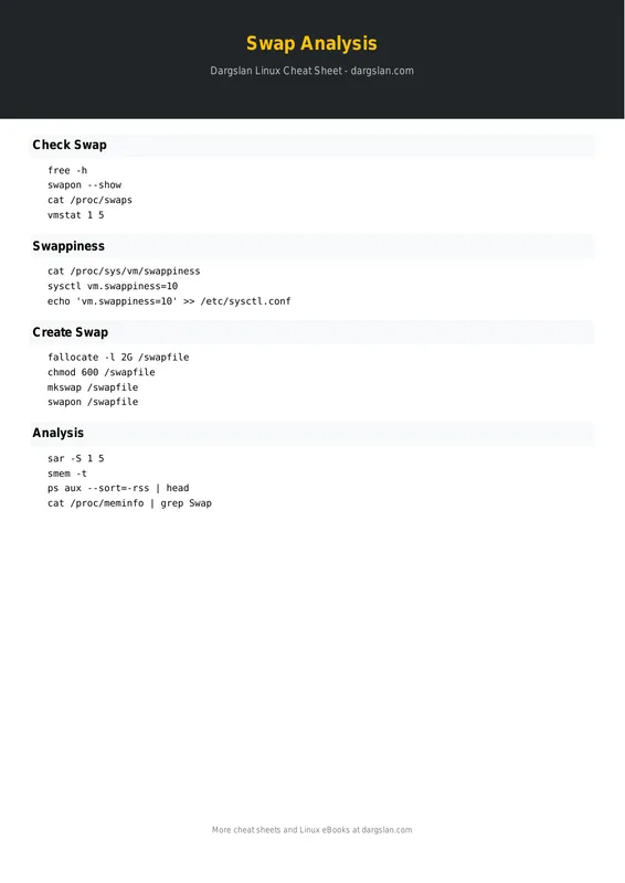 Swap Analysis & Optimization Cheat Sheet