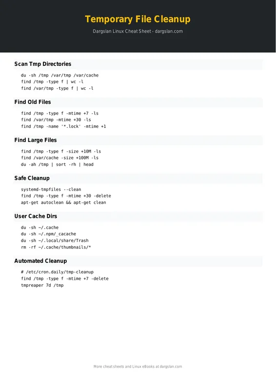 Temporary File Cleanup Cheat Sheet